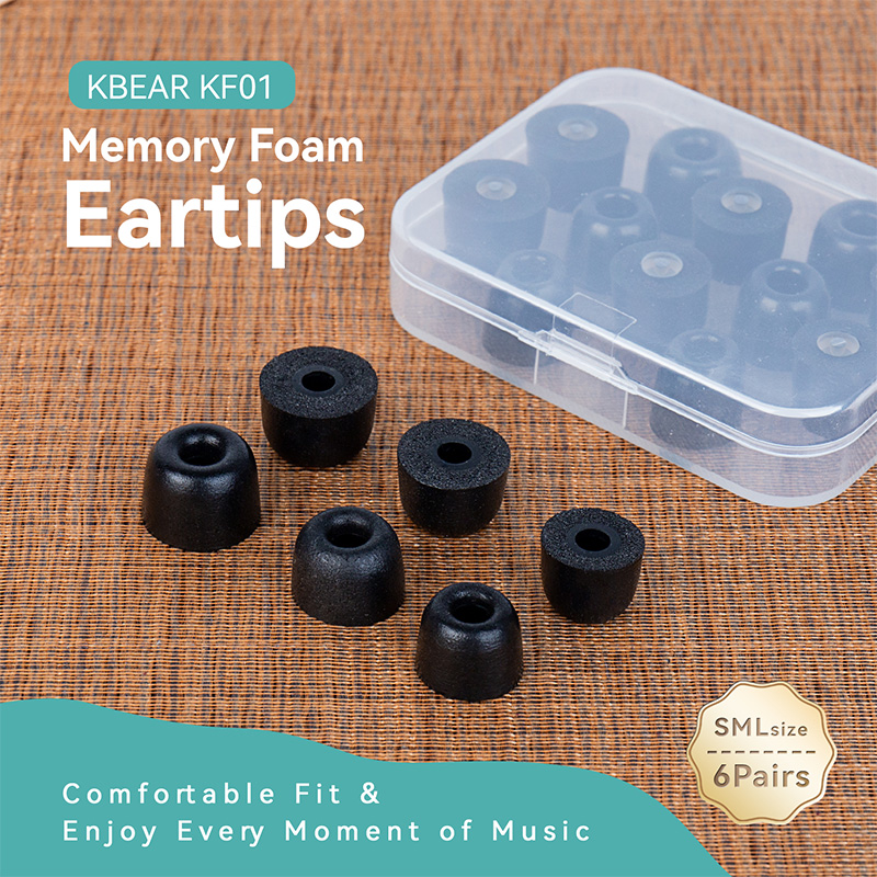 Earphone Foam Tip - KBEAR KF01 Memory Foam Eartips Comfortable