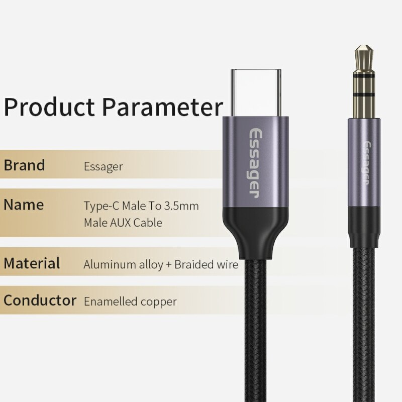 Essager Usb C To 3.5mm Aux Jac - Earphone Splitter Jack reseña y precio