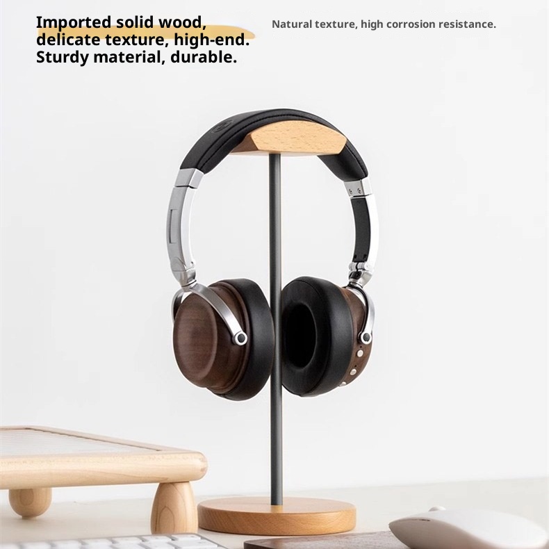 Black Walnut Wood & Aluminum H - Headphone Stand Desk reseña y precio