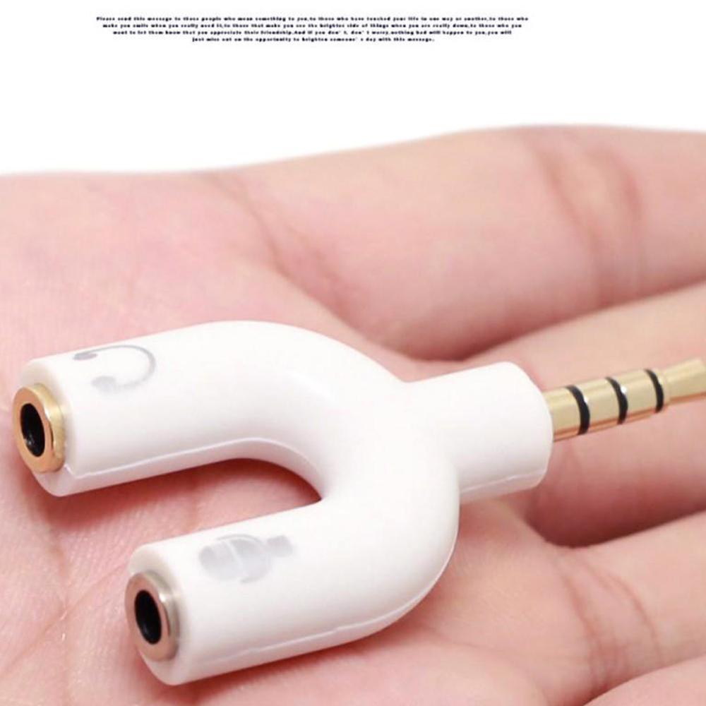1PC Dual 3.5MM U Type Adapter  - Earphone Splitter Jack reseña y precio