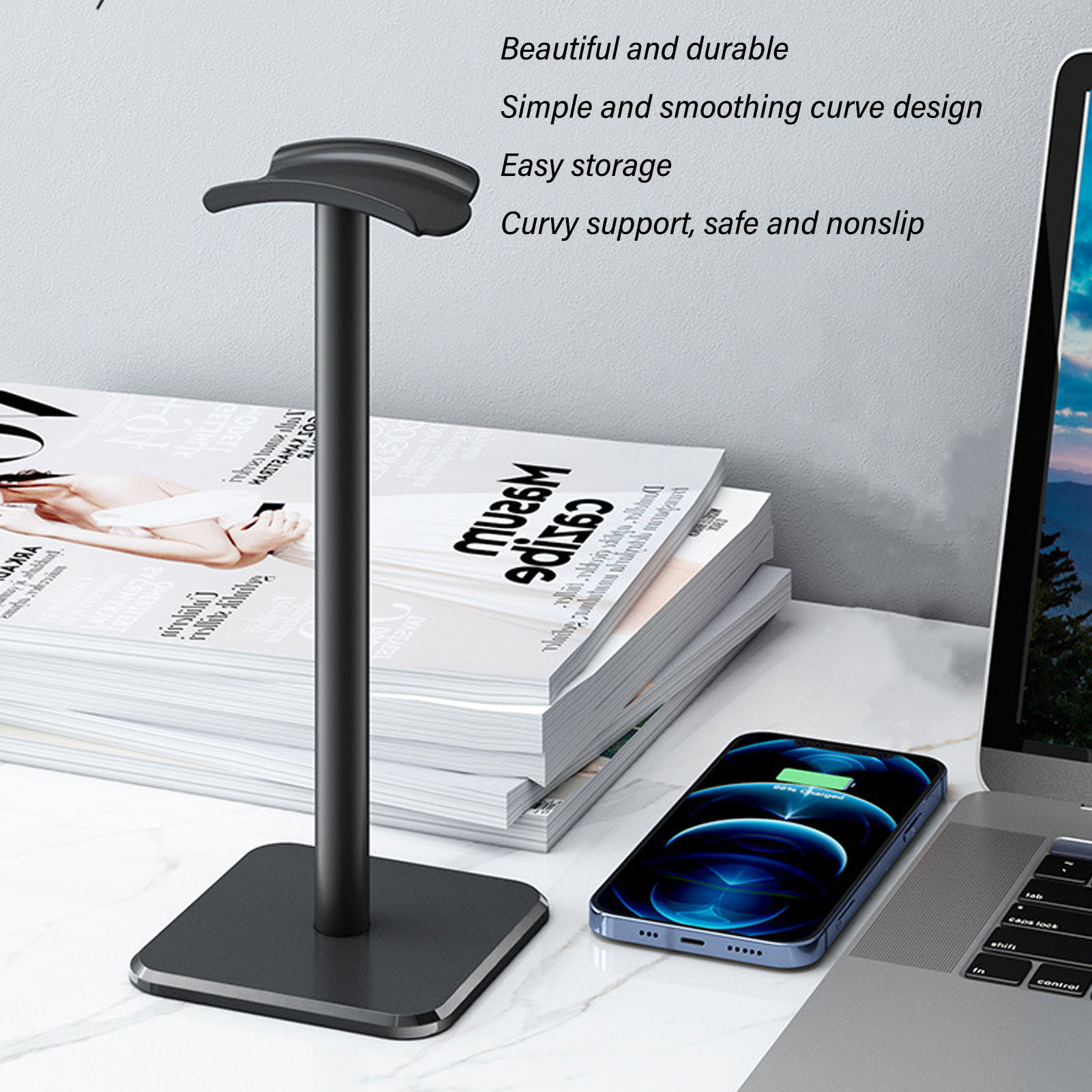 Headphone Stand Rounded Corner - Headphone Stand Desk reseña y precio