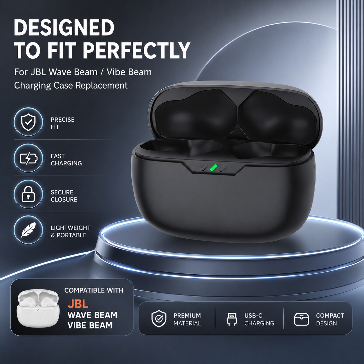 For JBL Wave Beam Vibe Beam 60 - Earbuds Charging Case reseña y precio