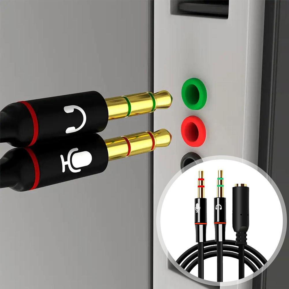 Headphone Microphone Audio Con - Audio Splitter Y reseña y precio