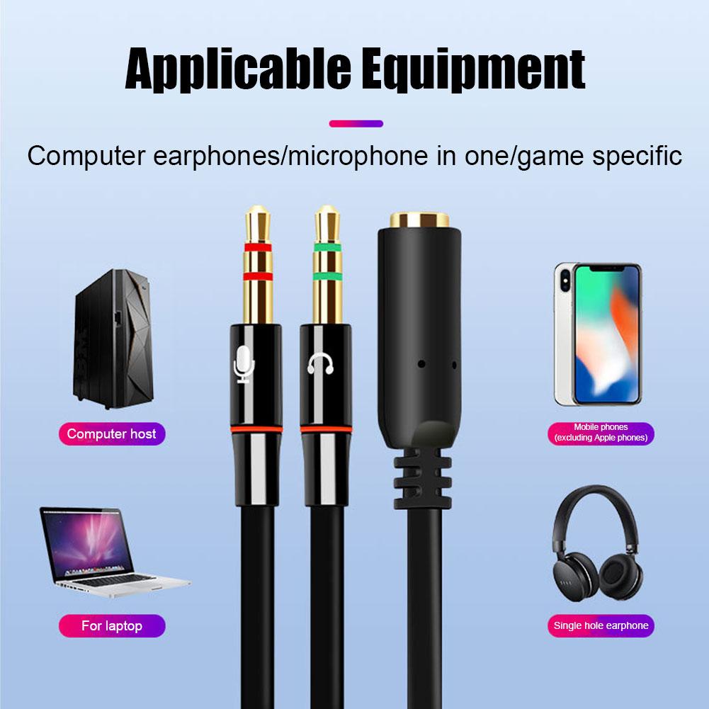 Headphone Microphone Audio Con - Audio Splitter Y reseña y precio